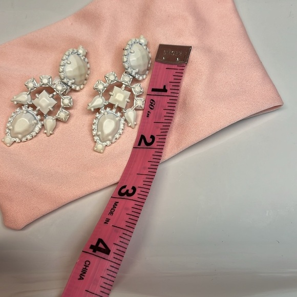 White on White Drop Earrings - Picture 6 of 6